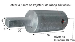 UNÁŠECÍ POUZDRO  6x6 K MOTORU 220 V - 15 kg nebo 1BAT