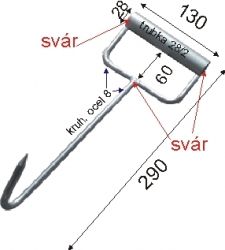 HÁK MANIPULAČNÍ S TRUBKOU 8/290  