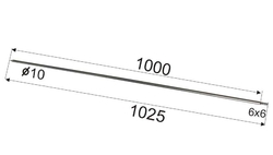 RÁHNO NA ROŽEŇ ČTYŘHRAN 6X6- 10/ 1000
