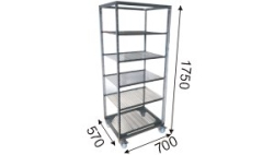 REGÁLOVÝ VOZÍK 1750 X 570 X 700  S 5 ROŠTY 700 X 500 