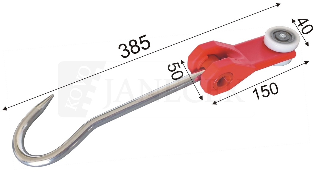 HÁK NA HLINÍKOVOU DRÁHU NYLON PRODLOUŽENÝ 385 x 13