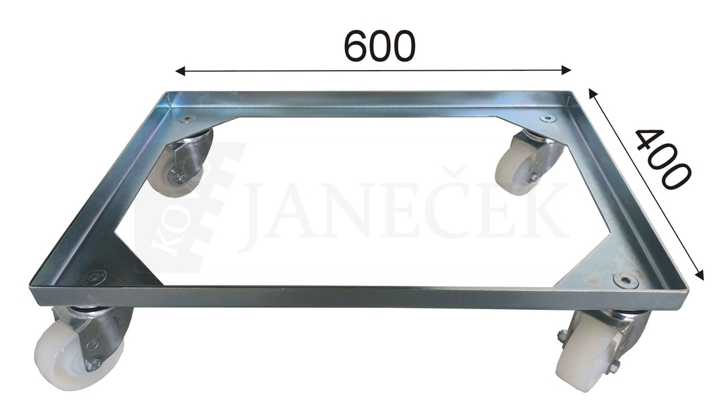 TROLLEY FOR CRATES - GALVANIZED - 4X4/80 / ROLLWAGEN FÜR KISTEN - VERZINKT- 4X4/80