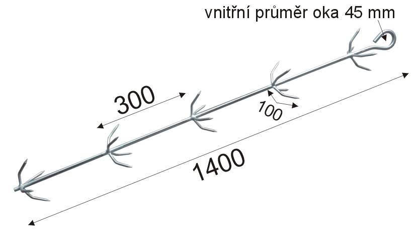 stromeček na maso pětipatrový, věšení masa v kusech